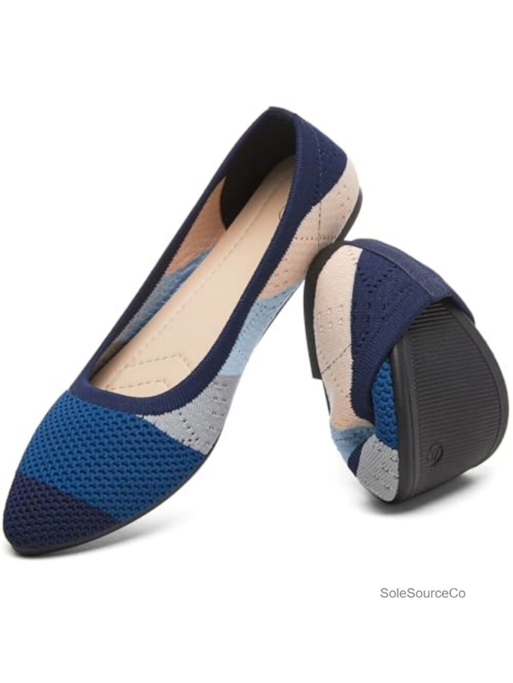 Women's Comfortable Mesh Ballet Flats Pointed Toe Slip On Dress Shoes